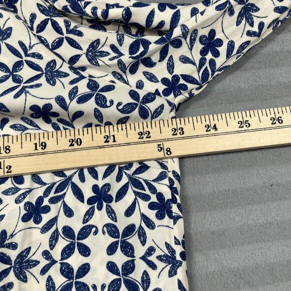 Marina Kaneva Shirt Dress Womens UK 16 White Blue Floral Button Long Sleeve - Picture 6 of 7